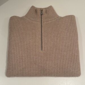 RARE Oatmeal Jenni Kayne 100% cashmere half-zip - size small